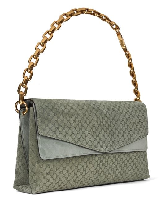 Gucci Metallic Shoulder Bag With Chain Large Size