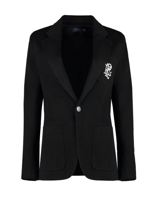 Blazer in maglia di cotone di Polo Ralph Lauren in Black