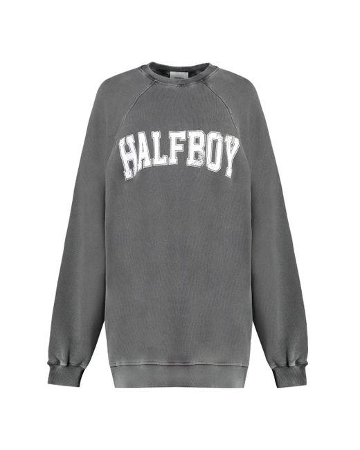 Halfboy Gray Cotton Crew-neck Sweatshirt