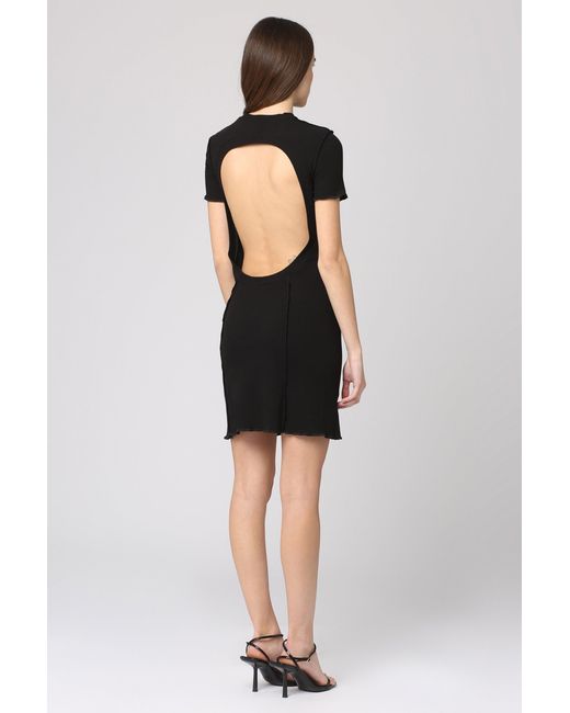 Palm Angels Black Jersey Mini Dress