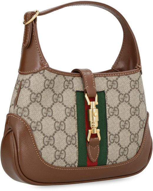 Gucci Natural Mini Hobo Handbag With Leather Trim