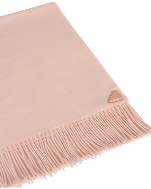 Sciarpa in seta e cashmere di Prada in Pink