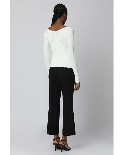 Jacquemus White Ribbed Knit Viscose-Blend Top