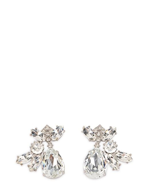 Self-Portrait White Dangling Earrings