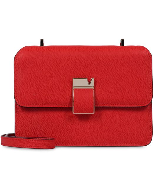 Valextra Red Nolo Mini Leather Crossbody Bag