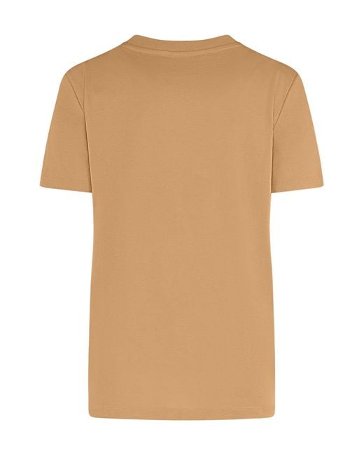 Max Mara Natural Papaia Cotton Crew-Neck T-Shirt