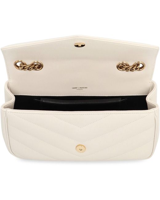 Saint Laurent Natural Loulou Small Leather Crossbody Bag