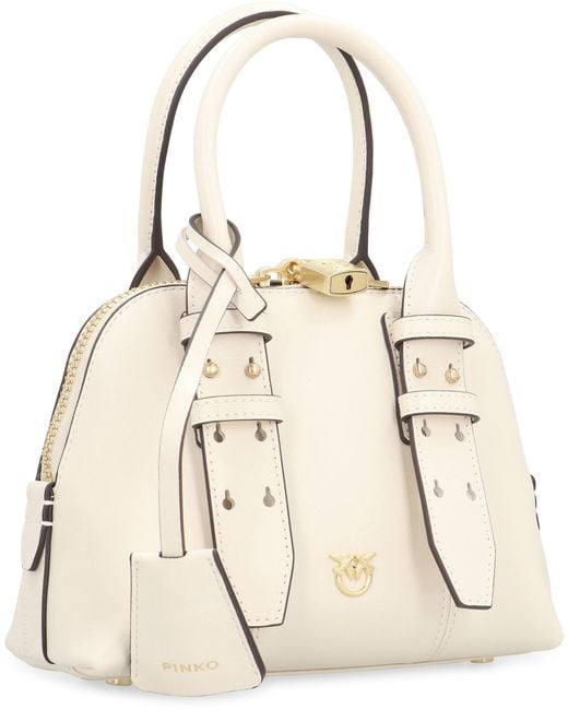 Borsa bowling a mano Mini Escape Bag in pelle di Pinko in Natural