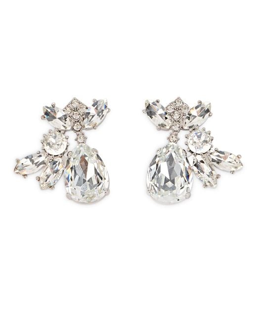Self-Portrait White Dangling Earrings