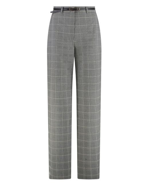 Max Mara Gray Mazurca Prince Of Wales Motif Wool Trousers