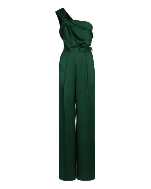 Max Mara Green Gioire One-Shoulder Jumpsuit