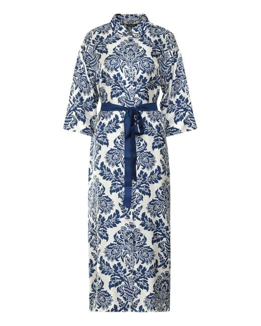 Abito chemisier Camelia in seta stampata di Max Mara in Blue