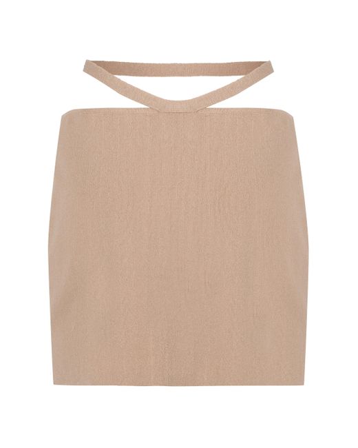 ANDREADAMO Natural Knitted Mini Skirt
