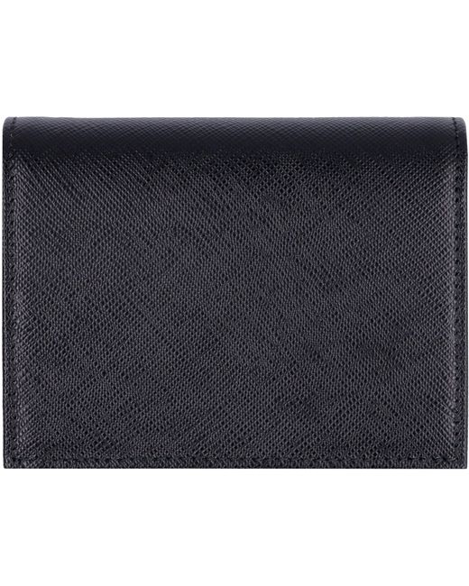 Portafoglio piccolo in pelle saffiano di Prada in Gray