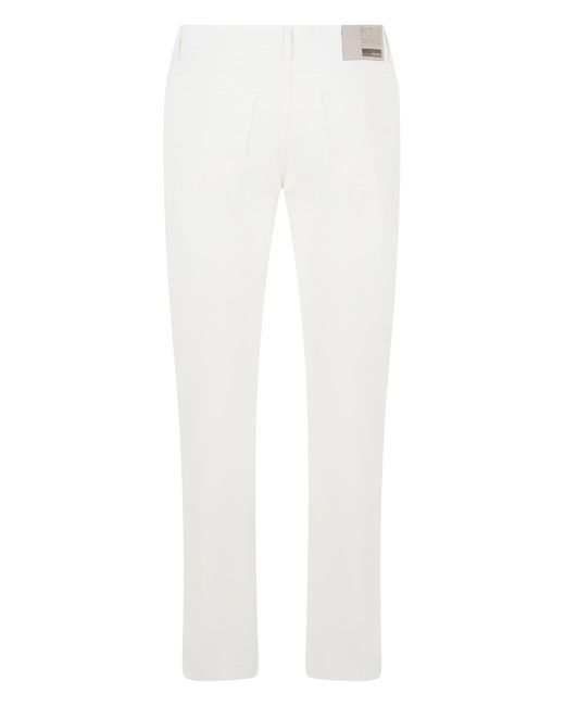 Rrd White Elastic Cotton Trousers for men