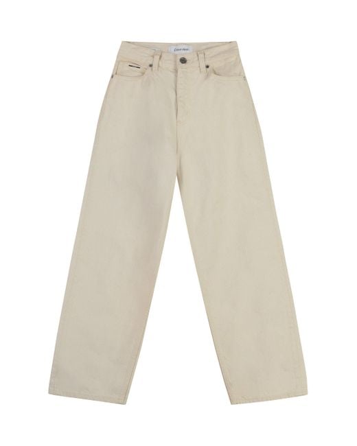 Calvin Klein White Wide-Leg Jeans