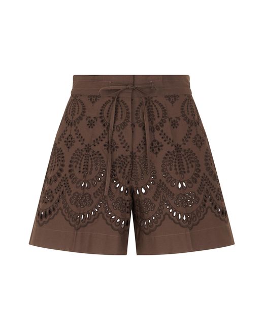 P.A.R.O.S.H. Brown Cotton Shorts
