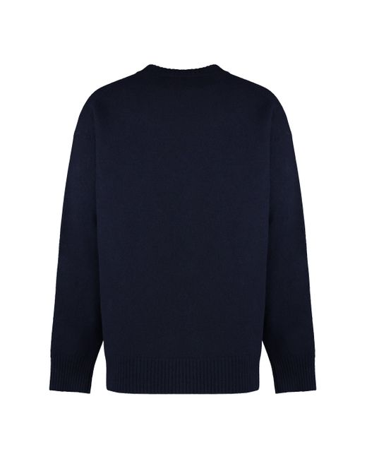 Maglione girocollo in lana di Jil Sander in Blue da Uomo