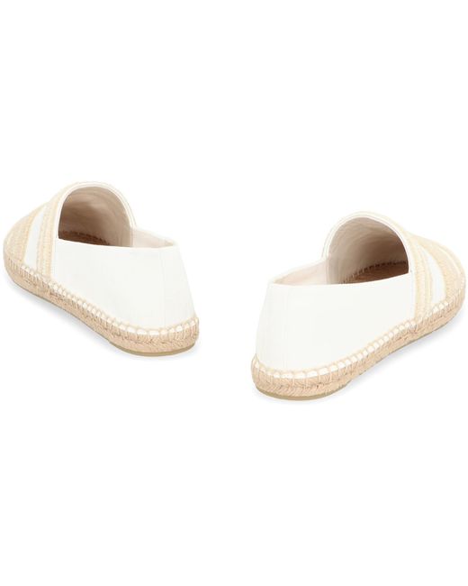 Tory Burch White Canvas Espadrilles With Logo