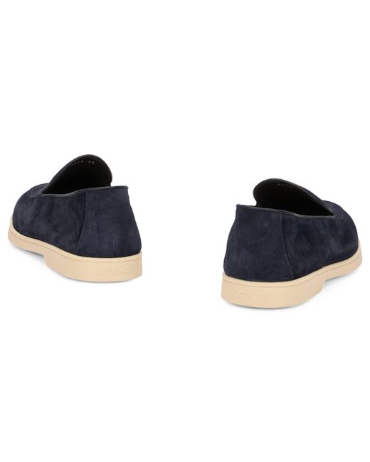 Doucal's Blue Suede Moccasin for men