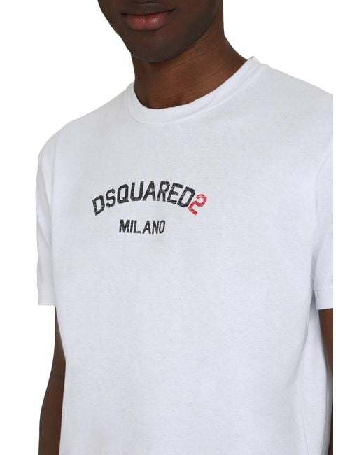 DSquared² White Classic Comfort Graphic T-Shirt for men