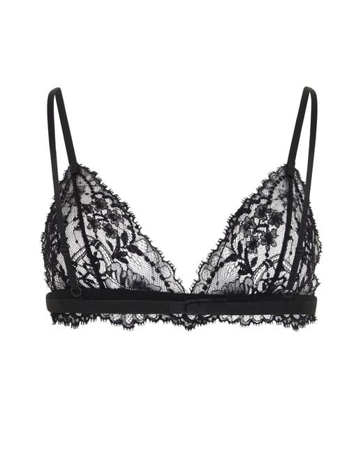Dolce & Gabbana Black Lace Triangle Bralette