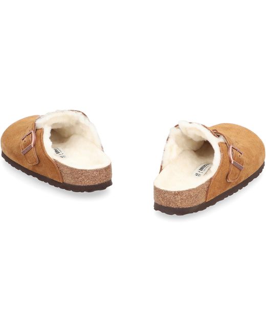 Birkenstock Brown Boston Suede Mules