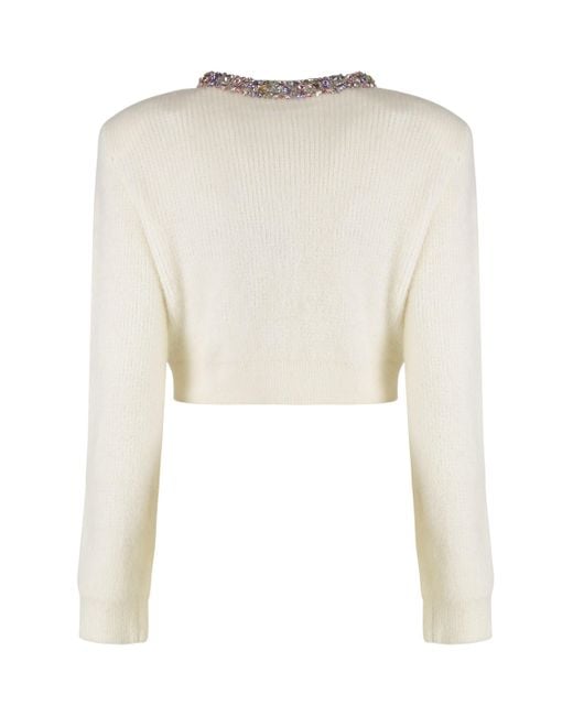 Cardigan in misto lana di Self-Portrait in White