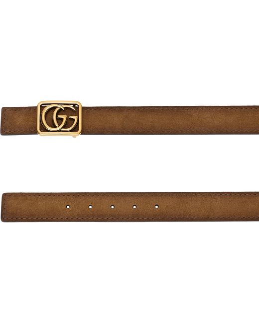 Gucci Brown Reversible Belt Double G for men