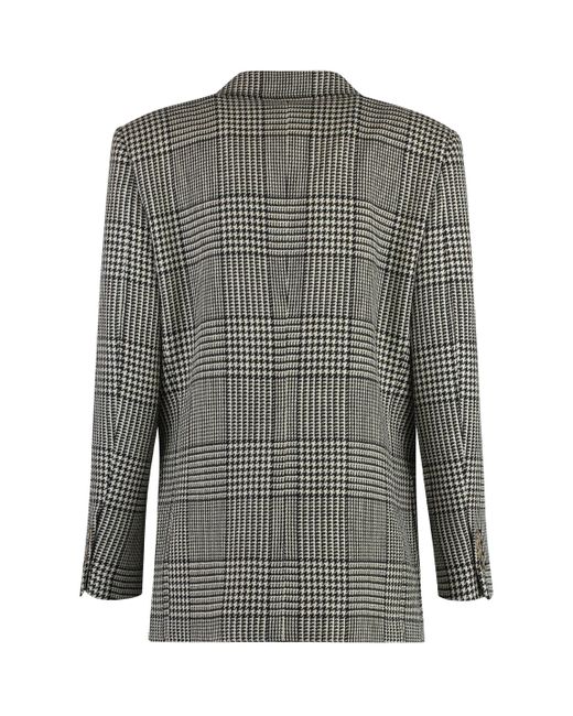 Valentino Garavani Black Houndstooth Pattern Blazer