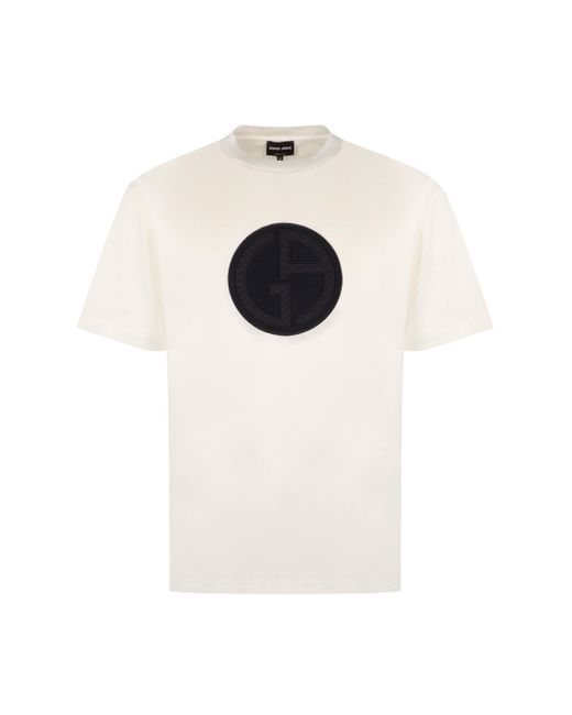 Giorgio Armani White Cotton Crew-neck T-shirt for men