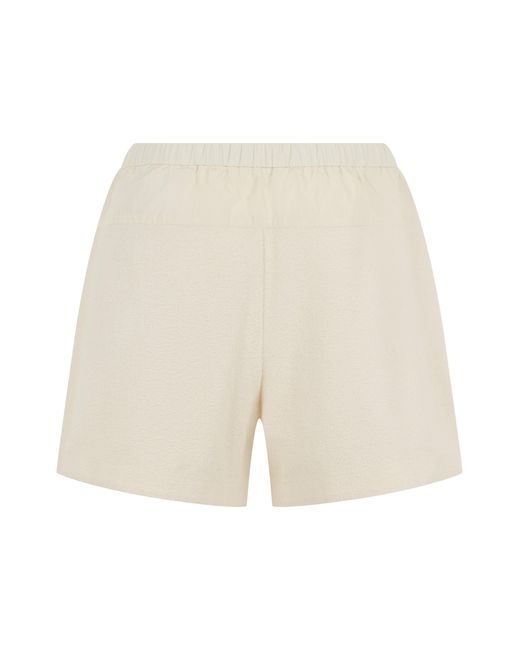 Moncler White High-Waisted Drawstring Mini Shorts