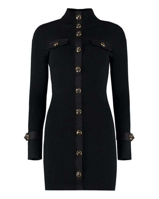 Pinko Love Birds Mini Dress With Buttons in Black | Lyst UK