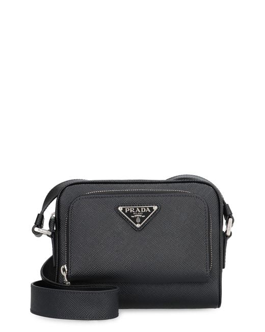 Borsa messenger con logo di Prada in Black da Uomo