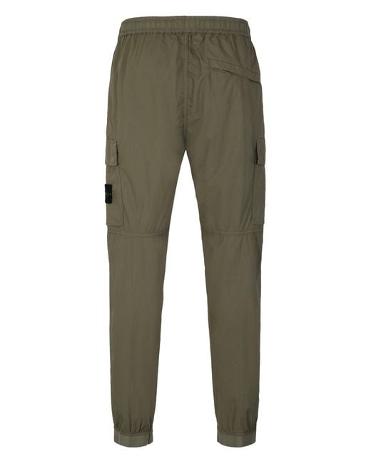 Stone Island Green Cargo Pants In Cotton Fabric for men