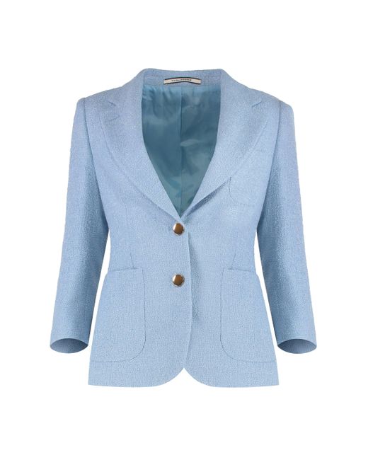 0205 Tagliatore Blue J-Debra Single-Breasted One Button Jacket