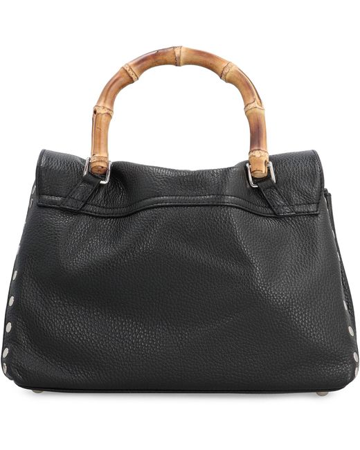Zanellato Black Postina S Pebbled Leather Handbag