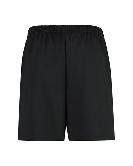 Balenciaga Black Cotton Bermuda Shorts for men