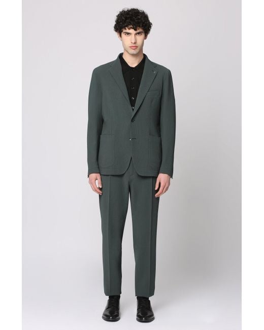 Tagliatore Green Wool And Mohair Two Piece Suit for men