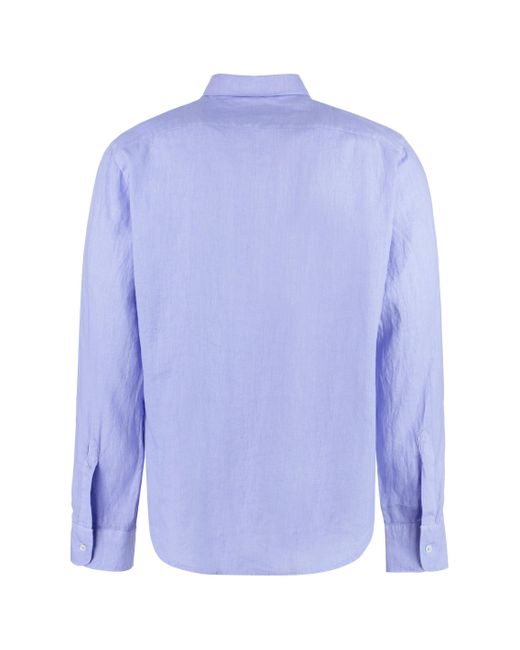 Aspesi Blue Linen Shirt for men
