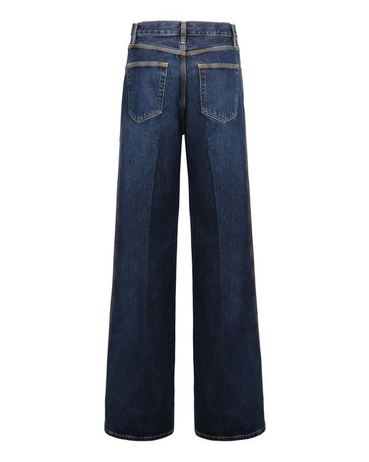 FRAME Blue Jeans A Gamba Larga Con Risvolto