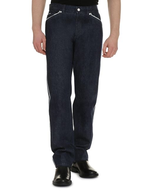 Dolce & Gabbana Blue Dolce & Gabbana 5-Pocket Straight-Leg Jeans for men