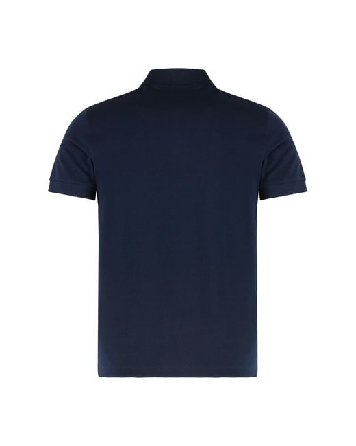 Fendi Blue Cotton-Piqué Polo Shirt for men