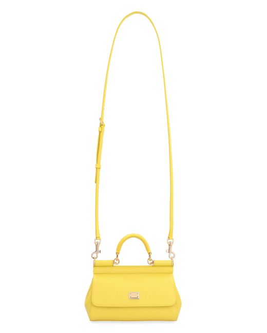 Mini borsa a mano Sicily in pelle di Dolce & Gabbana in Yellow