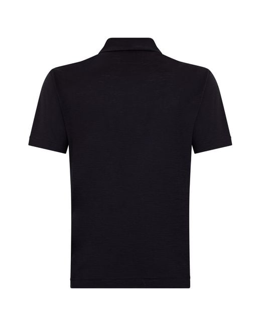 Emporio Armani Black Polo With Short Sleeves for men