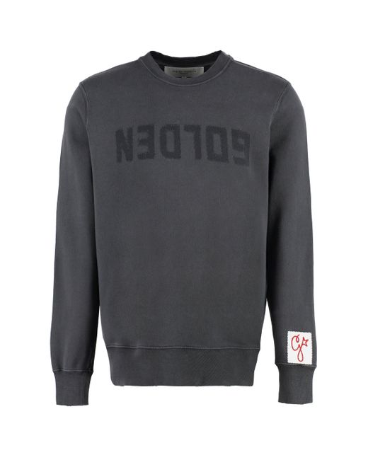 Felpa girocollo in cotone di Golden Goose Deluxe Brand in Gray da Uomo