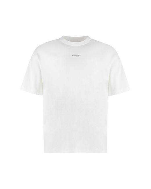 Drole de Monsieur White Classique Cotton Crew-neck T-shirt for men