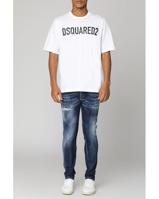 DSquared² White Logo Cotton T-Shirt for men