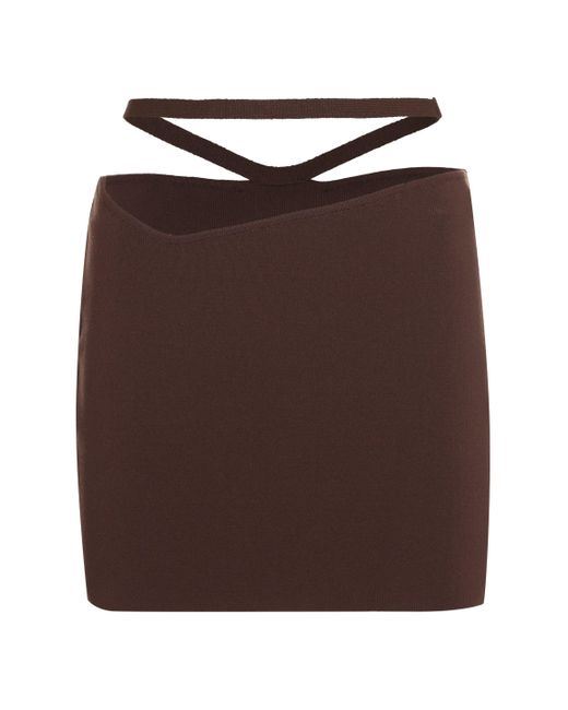 ANDREADAMO Brown Knitted Mini Skirt
