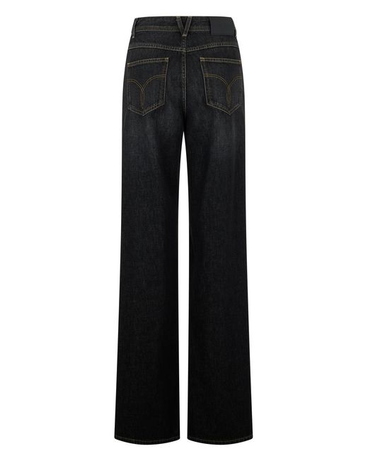 Versace Black Regular High-Waisted Jeans With Studs